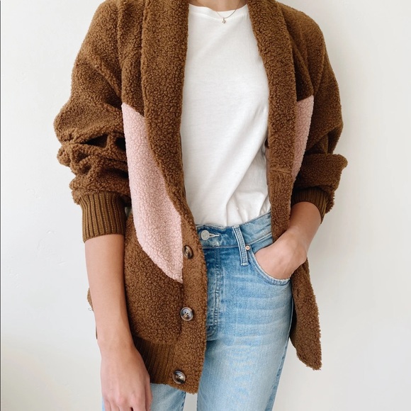 Lush Teddy Coat Small Brown With Pink 